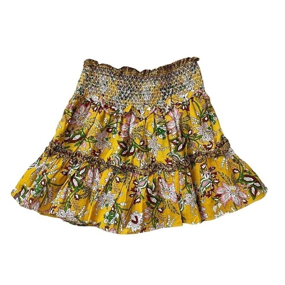 Jennifer & Grace Mini Skirt Size Large Floral Embroidery Ruffles Boho Co… - Picture 3 of 8